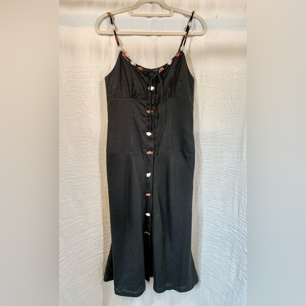 Sara Isabella Black 100% Irish linen Dress. Size 8.